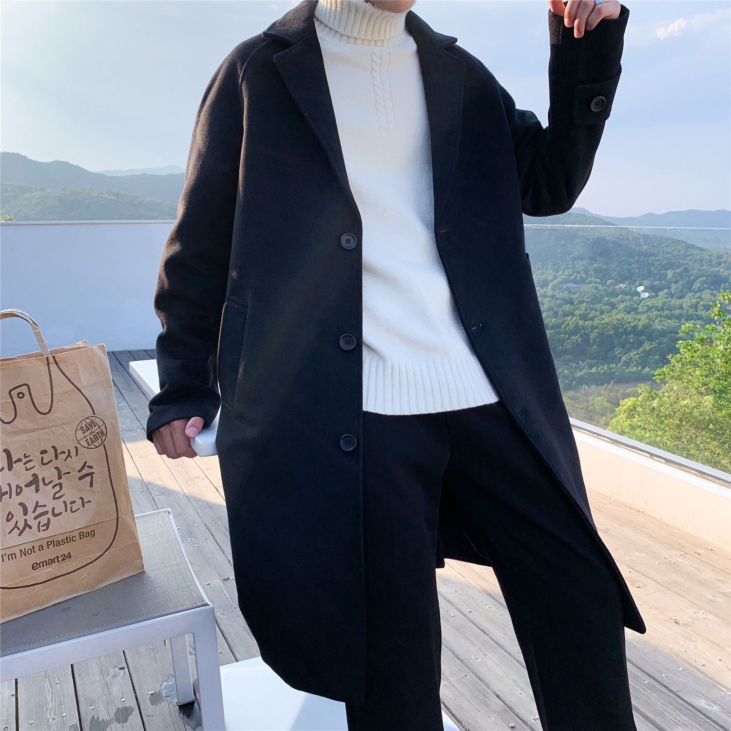 Wool Blend Coat Grey Mans Clim - Outdoor Adventure Recreation 评论和价格